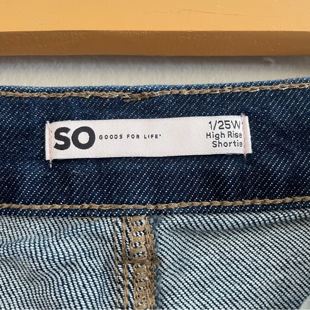 Sonoma SO Dark Blue Distressed Jean Shorts 2” Inseam - Size 25 (Size 1) EUC - Picture 13 of 16